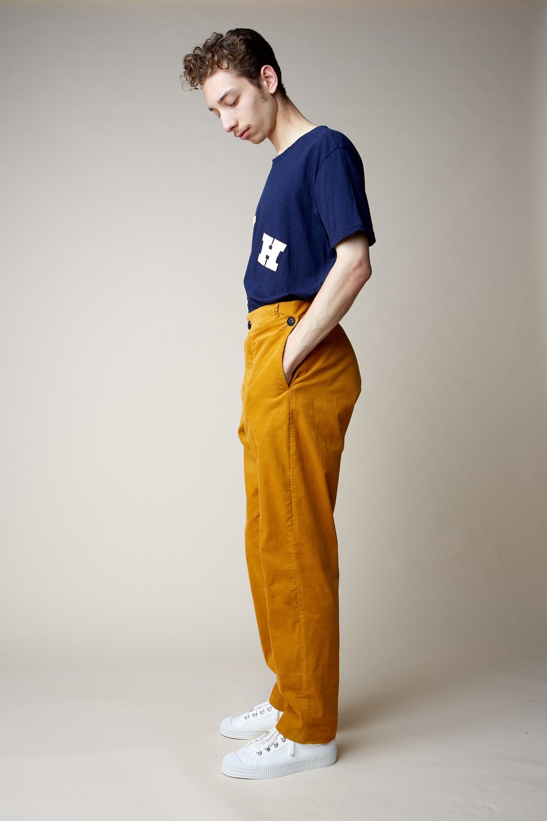 Mens yellow sale corduroy trousers